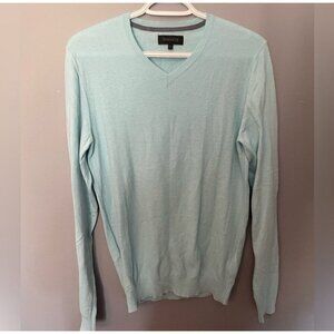 RW & Co Mint Blue V-Neck Sweater Men's Size Small Casual Knit Top